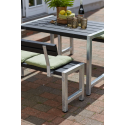 Café Plankesæt m/2 ryglæn - 127 cm - Sort