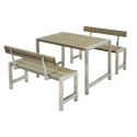 Café Plankesæt m/2 ryglæn - 127 cm - Gråbrun