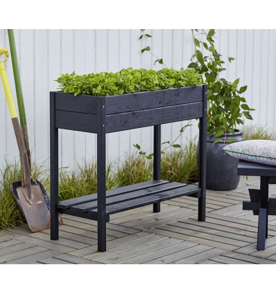 Plantekasse på ben - 79 cm - Sort