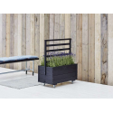 Plantekasse m/espalier og hjul - 105 cm - Sort