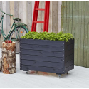 Plantekasse m/hjul - 88×66 cm - Sort