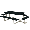 Basic Bord/Bænkesæt m/2 påbygninger - 260 cm - Sort