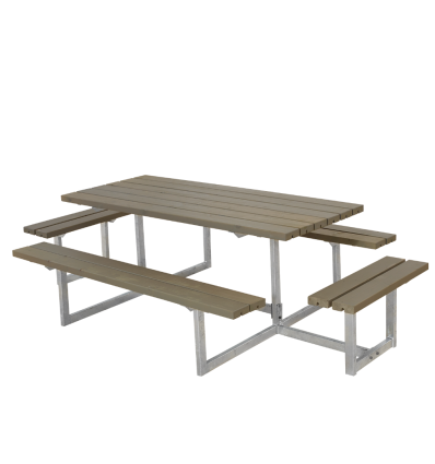 Basic Bord/Bænkesæt m/2 påbygninger - 260 cm - Gråbrun