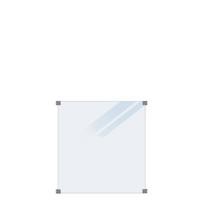 Lamineret Glashegn - frosted til runde stolper  - 90x91 cm
