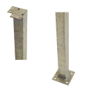 Stålstolpe m/fod til gelænder - hjørnestolpe - 4,5x4,5x103,3 cm