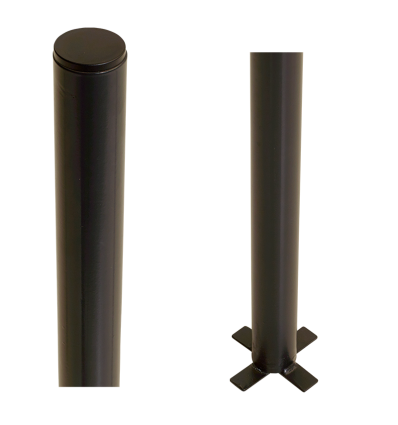 Stålstolpe rund - Ø42,4 mm x 186 cm - til nedstøbning