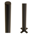 Stålstolpe rund - Ø42,4 mm x 186 cm - til nedstøbning