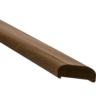 Mahogni håndliste til gelænder - 197 cm - smig højre