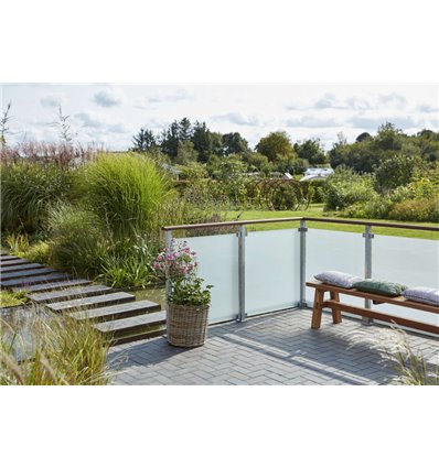 Mahogni håndliste til gelænder - 197 cm - smig højre