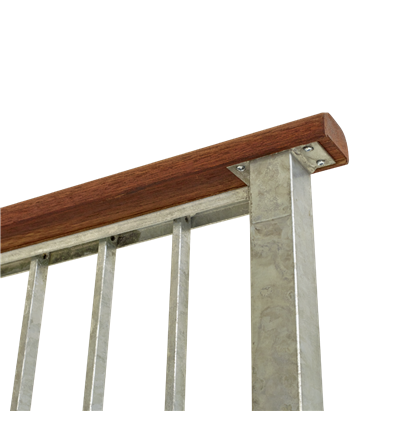 Mahogni håndliste til gelænder - 197 cm - smig højre