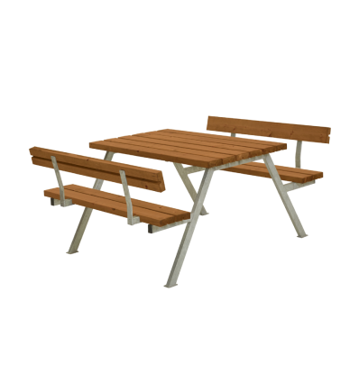 Alpha Bord/Bænkesæt m/2 ryglæn - 118 cm - Teak