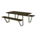 Wega Bord/Bænkesæt - 177 cm - Sort
