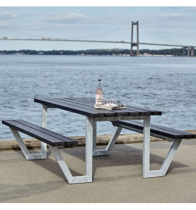 Wega Bord/Bænkesæt - 177 cm - Sort