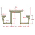 Wega Bord/Bænkesæt - 177 cm - Sort