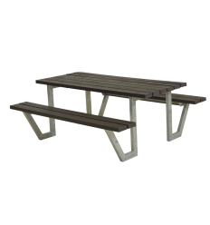 Wega Bord/Bænkesæt - 177 cm - RePlast - Sort