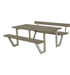 Wega Bord/Bænkesæt m/1 ryglæn - 177 cm - Gråbrun