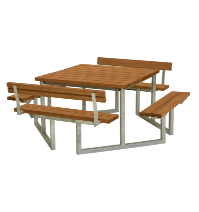 Twist Bord/Bænkesæt m/2 ryglæn - 204 cm - Teak