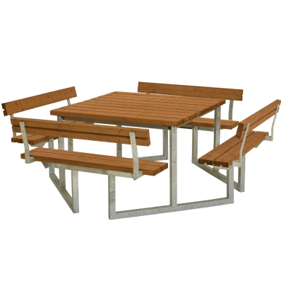 Twist Bord/Bænkesæt m/4 ryglæn - 227 cm - Teak