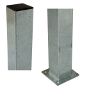Stålstolpe med fod 8x8x132 cm - inkl. 1 stk. stolpeafdækning