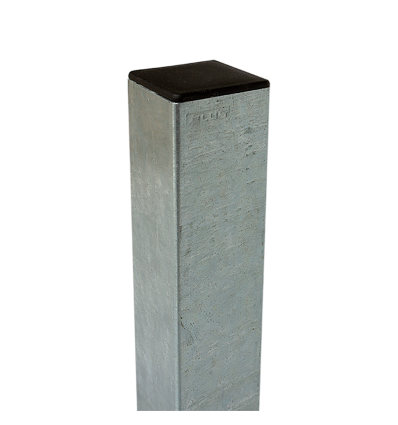 Stålstolpe 8x8x236 cm - til nedstøbning - inkl. 1 stk. stolpeafdækning