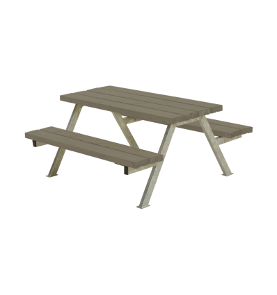 Alpha Junior Bord/Bænkesæt - 118 cm - Gråbrun