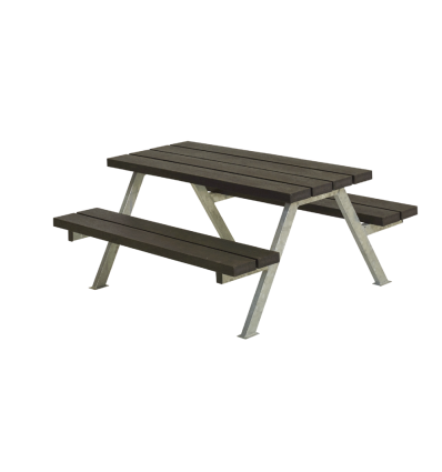 Alpha Junior Bord/Bænkesæt - 118 cm - RePlast - Sort