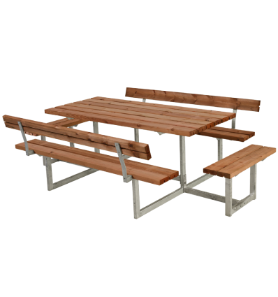 Basic Bord/Bænkesæt m/2 ryglæn og 2 påbygninger - 260 cm - Teak
