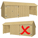 Multi Havehus 15,5 m² - 3 moduler m/dobbeltdør og lukket/åben front