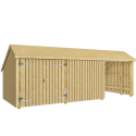 Multi Havehus 15,5 m² - 3 moduler m/dobbeltdør og lukket/åben front