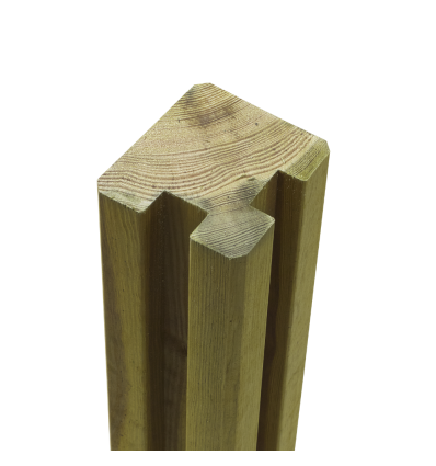 Krydsskåret profilstolpe m/2 spor hjørne - 9×9×188 cm