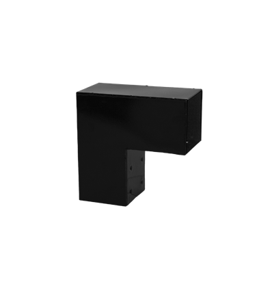 Cubic Hjørnebeslag enkelt, til 9×9 cm stolper - Sort