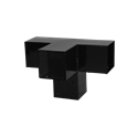 Cubic forlængerbeslag dobbelt til 9x9 cm stolper - Sort