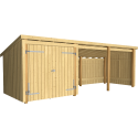 Nordic Multi Havehus 14 m² - 3 moduler m/dobbeltdør og åben front