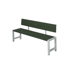 Plankebænk m/ryglæn - 176 cm - Grøn