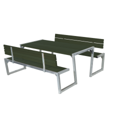 Zigma Bord/Bænkesæt m/2 ryglæn - 176 cm - Grøn