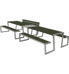 Zigma Bord/Bænkesæt m/1 ryglæn - 392 cm - Grøn