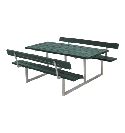 Basic Bord/Bænkesæt m/2 ryglæn - 177 cm - ReTex - Grøn