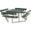 Twist Bord/Bænkesæt m/4 ryglæn - 227 cm - ReTex - Grøn