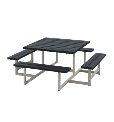Picnic Bord/Bænkesæt - 200 cm - Sort