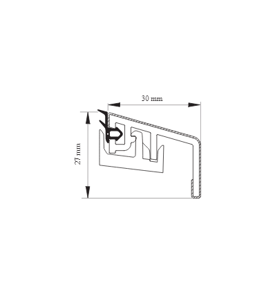 Primo Bundglasliste 27x30mm 250cm hvid