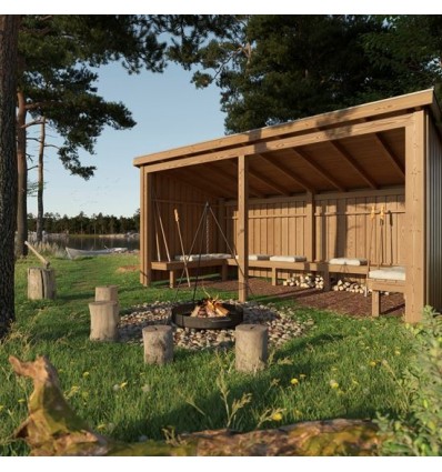 Nordic Bålhytte 9,5m2 incl. tagpap, alulister og H-fødder