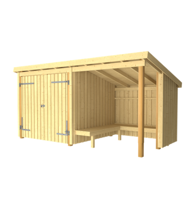 Nordic Bålhytte/Havehus 9,5m2 incl. tagpap, alulister og H-fødder