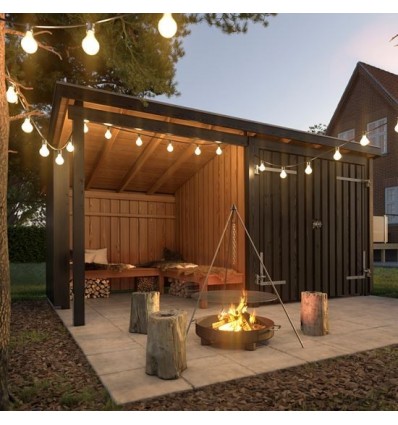 Nordic Bålhytte/Havehus 9,5m2 incl. tagpap, alulister og H-fødder