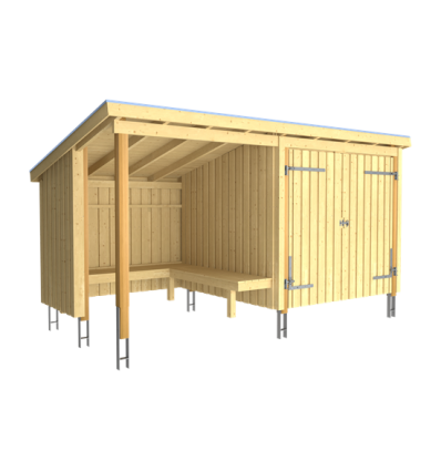 Nordic Bålhytte/Havehus 9,5m2 incl. tagpap, alulister og H-fødder