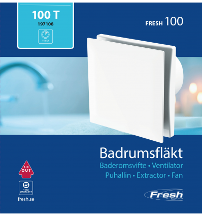 Fresh 100 T med timer hvid 160x160xø100mm