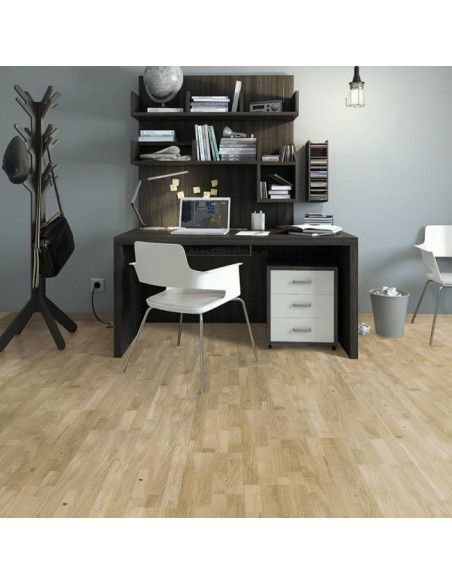 Lamelparket Eg 4-stav hvidlakeret