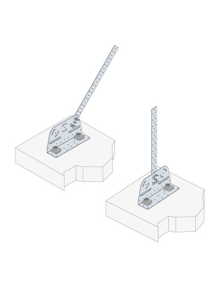 Simpson Strong-tie startbeslag til vindtrækbånd - dobbelt inkl. monteringssæt