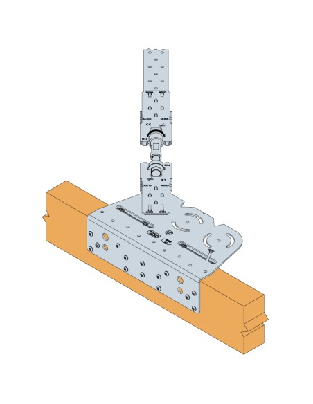 Simpson Strong-tie startbeslag til vindtrækbånd - dobbelt inkl. monteringssæt