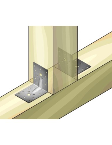 Vinkelbeslag  105x105x90x3,0mm m/rib