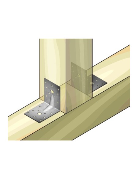 Vinkelbeslag  105x105x90x3,0mm m/rib